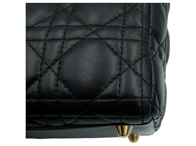 Borsa a mano 2-way Christian Dior Lady Cannage Large Nero - vista 8