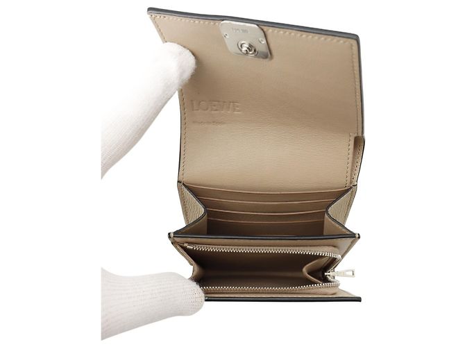 Loewe Anagram Compact Flap Wallet Sand - view 5