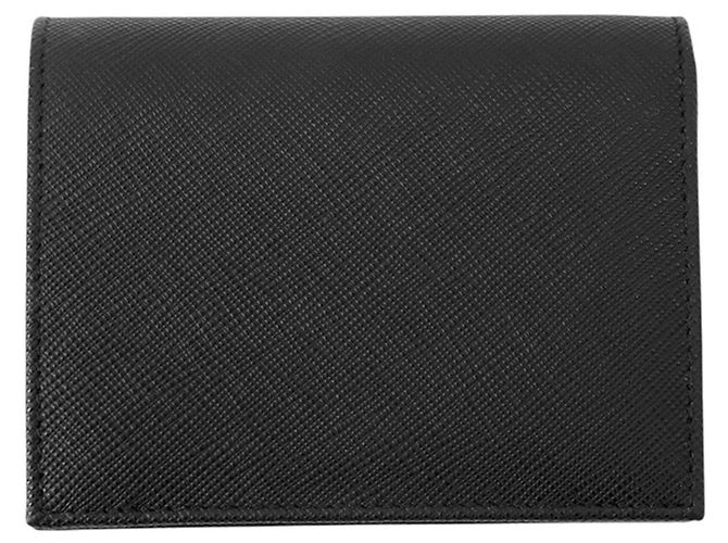 Prada Bi-Fold Geldbörse aus Saffiano Leder Schwarz Rot - Ansicht 3