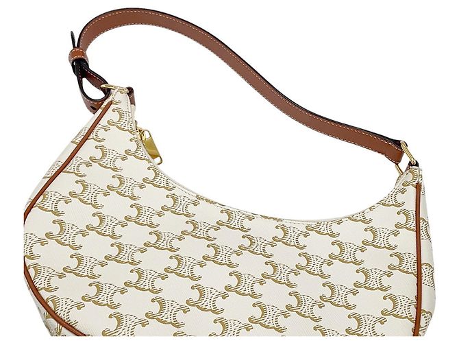 Céline Bolso de hombro de piel Celine Triomphe Ava Blanco - vista 12