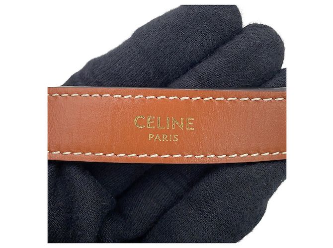 Céline Bolso de hombro de piel Celine Triomphe Ava Blanco - vista 13