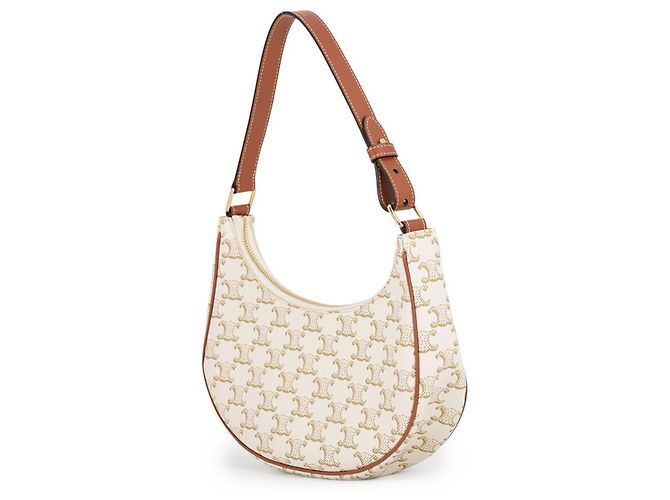 Céline Bolso de hombro de piel Celine Triomphe Ava Blanco - vista 2