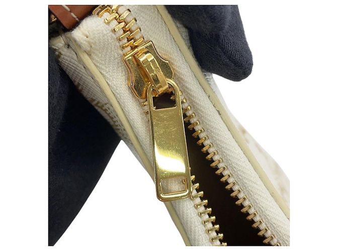 Céline Bolso de hombro de piel Celine Triomphe Ava Blanco - vista 7