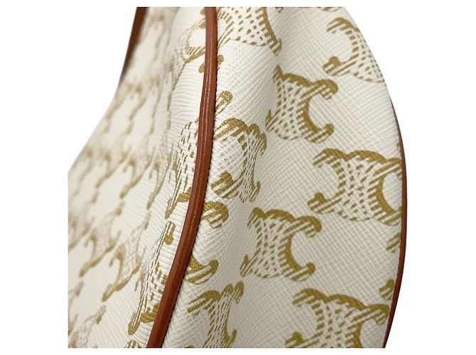 Céline Bolso de hombro de piel Celine Triomphe Ava Blanco - vista 8
