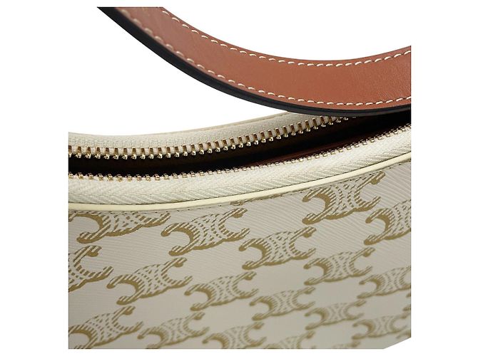 Céline Bolso de hombro de piel Celine Triomphe Ava Blanco - vista 9