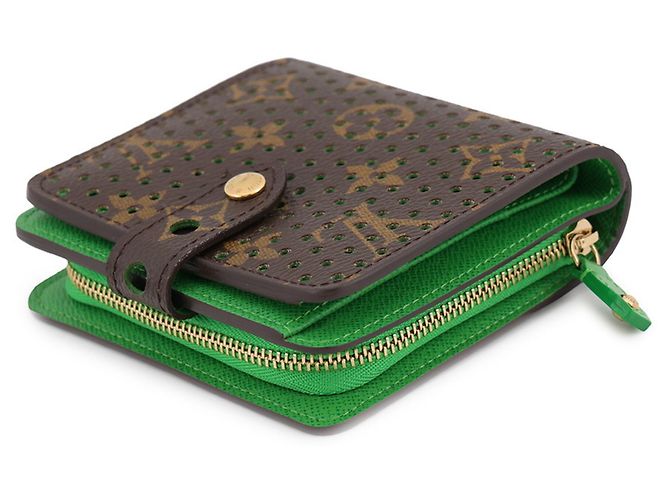 Portafoglio bi-fold Louis Vuitton Monogram Perfo Verde chiaro - vista 2