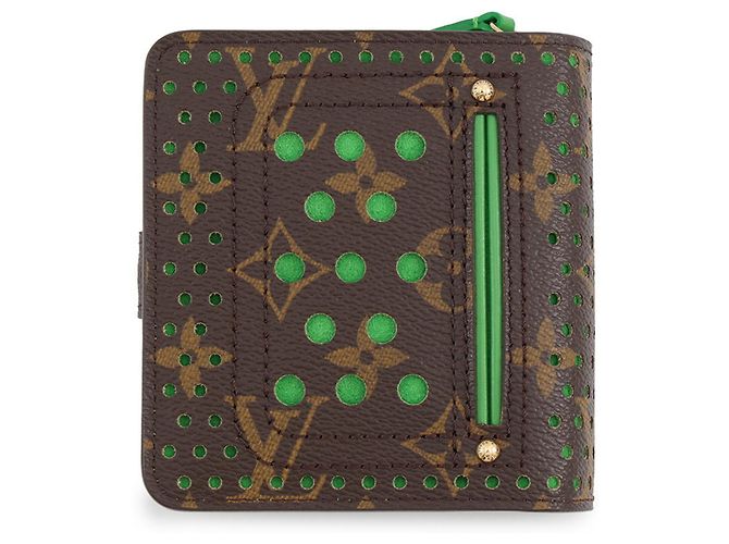Portafoglio bi-fold Louis Vuitton Monogram Perfo Verde chiaro - vista 3
