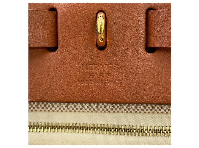 Hermès Sac à main Hermes Herbag Zip PM Marron Beige Écru - vue 17