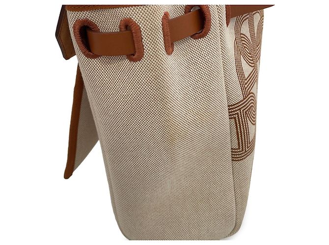 Hermès Sac à main Hermes Herbag Zip PM Marron Beige Écru - vue 7
