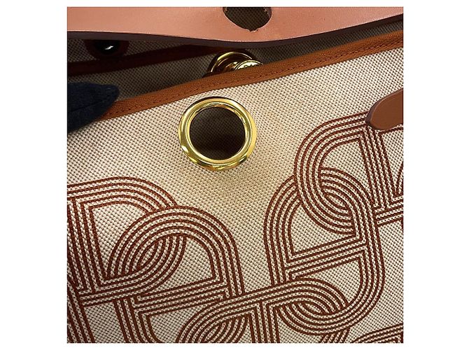 Hermès Sac à main Hermes Herbag Zip PM Marron Beige Écru - vue 8