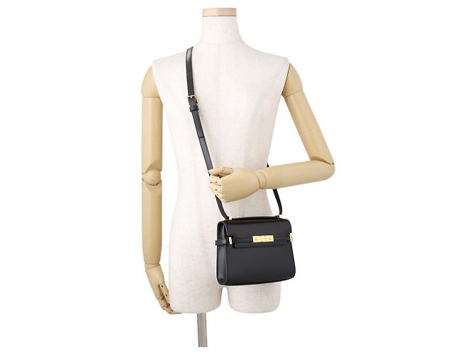 Yves Saint Laurent Saint Laurent Paris Manhattan Mini Leather Shoulder Bag Nero - vista 4