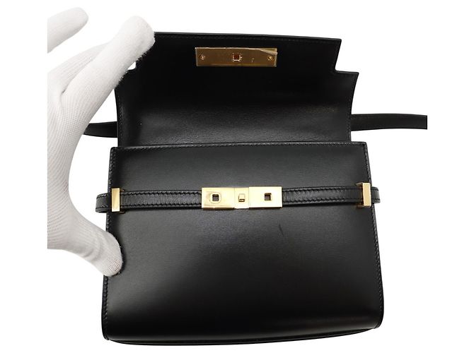 Yves Saint Laurent Saint Laurent Paris Manhattan Mini Leather Shoulder Bag Nero - vista 5