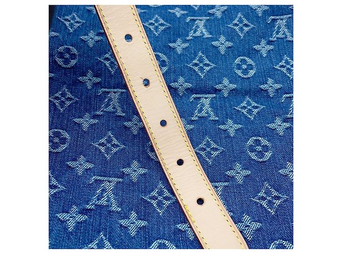 Louis Vuitton Monogram Denim Baggy GM Schultertasche Blau Gelb - Ansicht 15