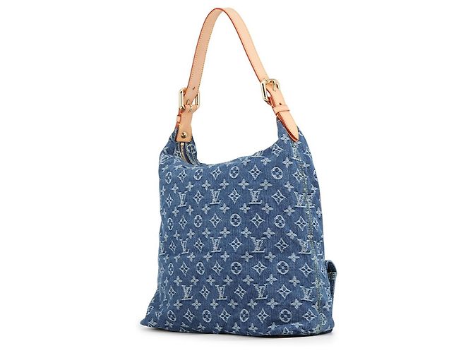 Louis Vuitton Monogram Denim Baggy GM Schultertasche Blau Gelb - Ansicht 2