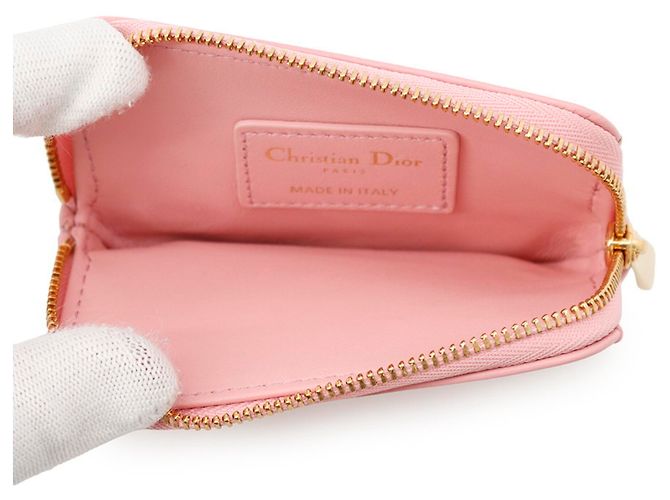 Tarjetero de piel rosa Christian Dior - vista 4