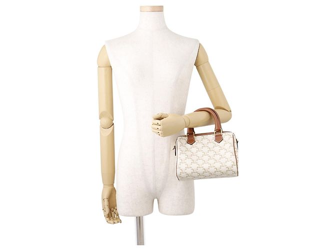 Céline Bolsa Boston Small Triomphe Celine Marrom Bege - vista 4