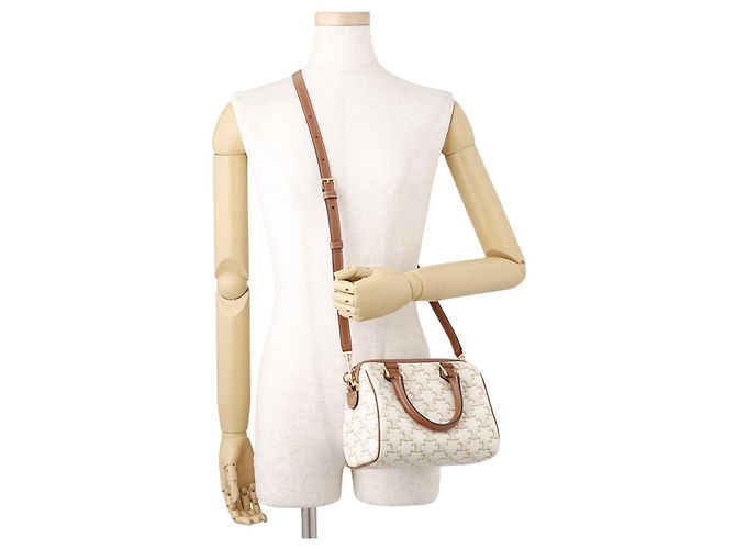 Céline Bolsa Boston Small Triomphe Celine Marrom Bege - vista 5
