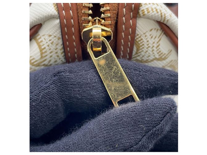 Céline Bolsa Boston Small Triomphe Celine Marrom Bege - vista 8