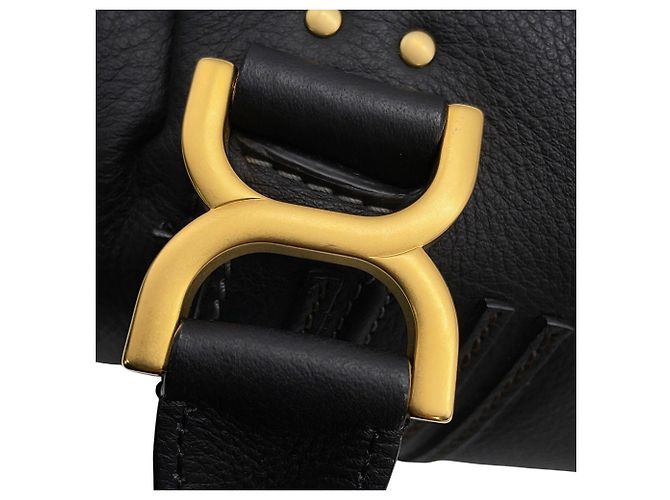 Borsa a tracolla Chloé Marcie in pelle di vitello nera Nero - vista 11