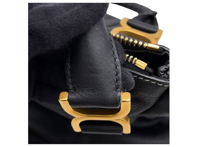 Borsa a tracolla Chloé Marcie in pelle di vitello nera Nero - vista 12