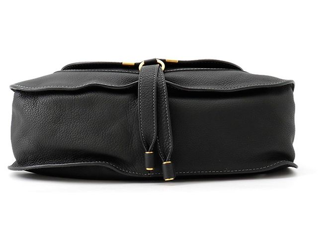 Borsa a tracolla Chloé Marcie in pelle di vitello nera Nero - vista 3