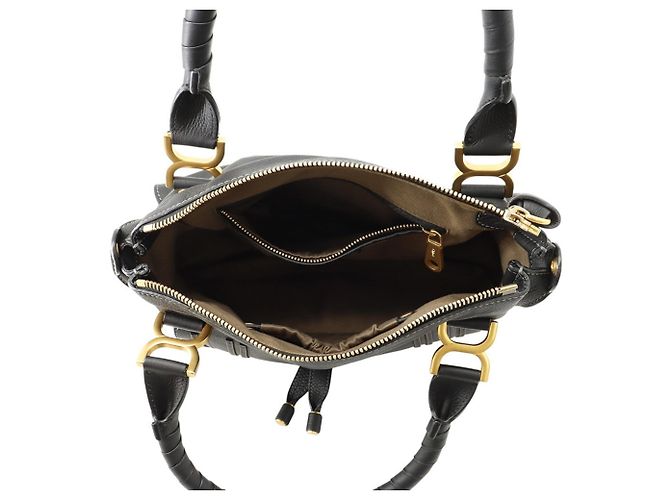 Borsa a tracolla Chloé Marcie in pelle di vitello nera Nero - vista 6
