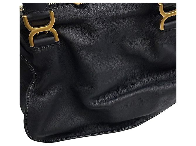 Borsa a tracolla Chloé Marcie in pelle di vitello nera Nero - vista 9