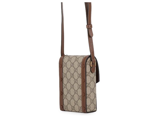 Borsa a tracolla Gucci GG Supreme Horsebit Marrone Beige - vista 2