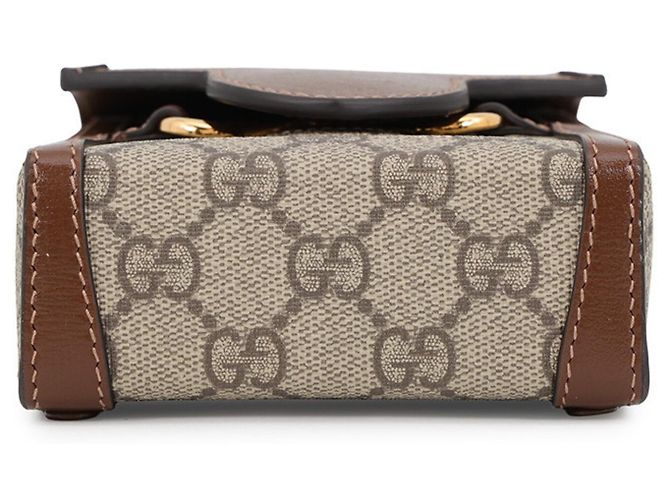 Borsa a tracolla Gucci GG Supreme Horsebit Marrone Beige - vista 3