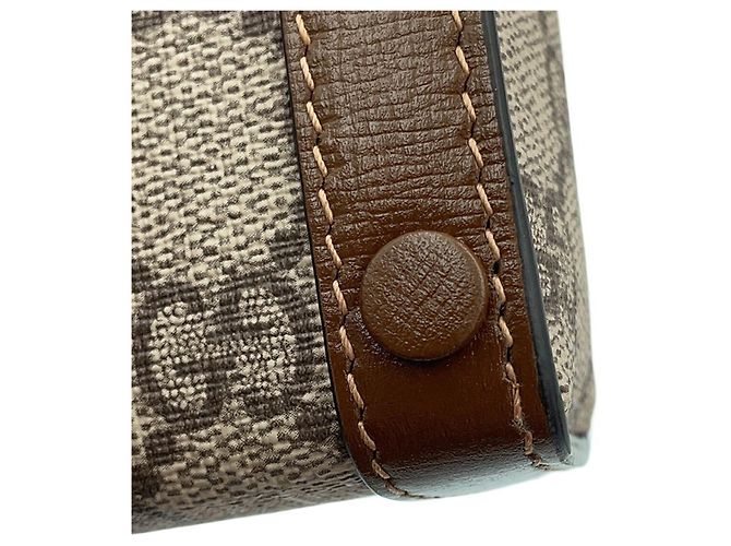 Borsa a tracolla Gucci GG Supreme Horsebit Marrone Beige - vista 7