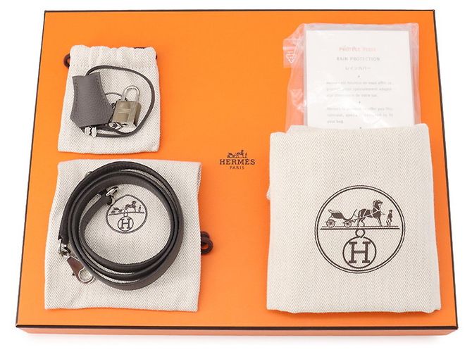 Hermès Borsa Hermes Kelly 25 in pelle Togo Etain Grigio - vista 12