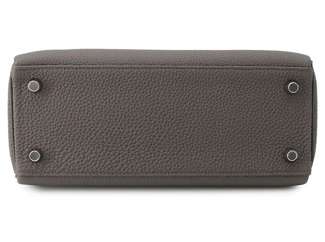 Hermès Borsa Hermes Kelly 25 in pelle Togo Etain Grigio - vista 3