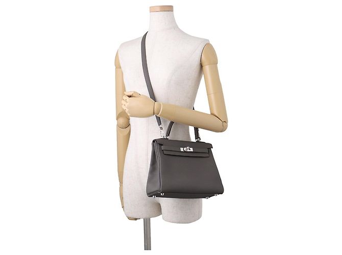 Hermès Borsa Hermes Kelly 25 in pelle Togo Etain Grigio - vista 5