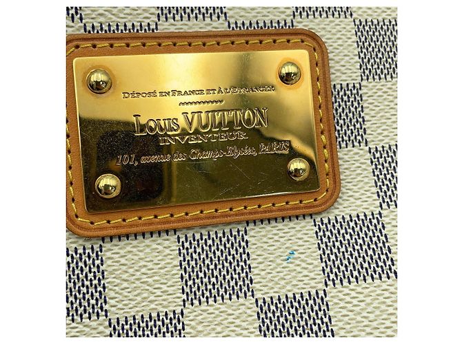 Borsa a tracolla Louis Vuitton Damier Azur Eva Beige - vista 10