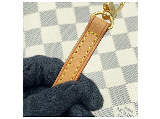 Borsa a tracolla Louis Vuitton Damier Azur Eva Beige - vista 15