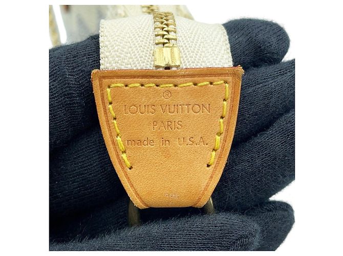 Borsa a tracolla Louis Vuitton Damier Azur Eva Beige - vista 17