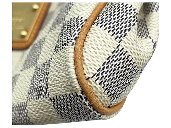 Borsa a tracolla Louis Vuitton Damier Azur Eva Beige - vista 8