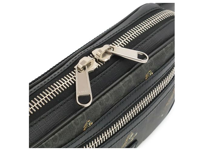 Borsa a tracolla Gucci GG Supreme Web Line Tiger Nero Grigio antracite - vista 5