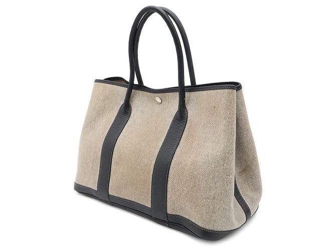 Hermès Borsa Tote HERMES Garden PM con nastro Bolduc Marrone Nero Giallo - vista 3