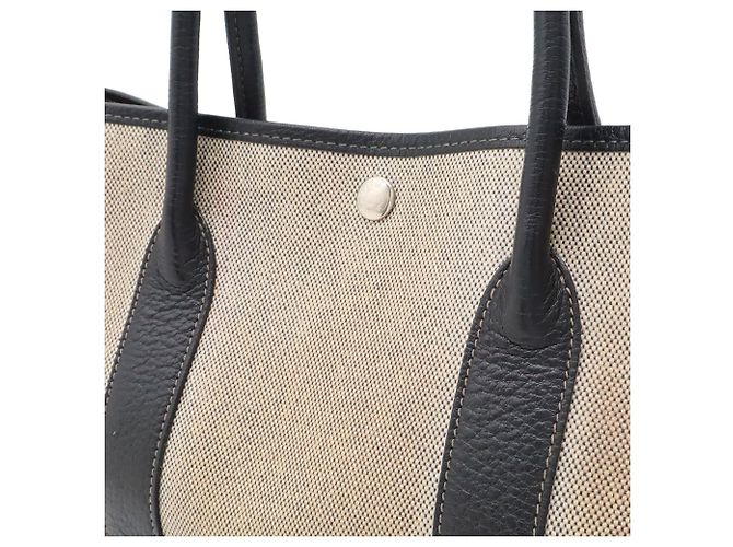 Hermès Borsa Tote HERMES Garden PM con nastro Bolduc Marrone Nero Giallo - vista 8