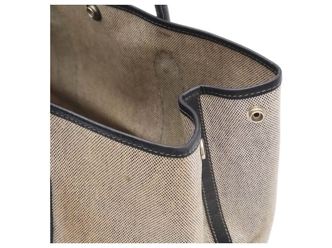 Hermès Borsa Tote HERMES Garden PM con nastro Bolduc Marrone Nero Giallo - vista 9