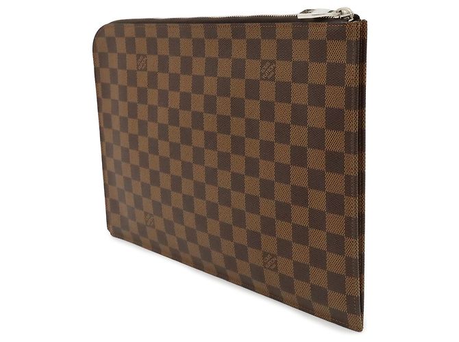 Louis Vuitton Damier Pochette Jour GM Marron Blanc Bleu Marine Damier ebène - vue 3