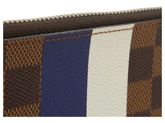 Louis Vuitton Damier Pochette Jour GM Marron Blanc Bleu Marine Damier ebène - vue 7