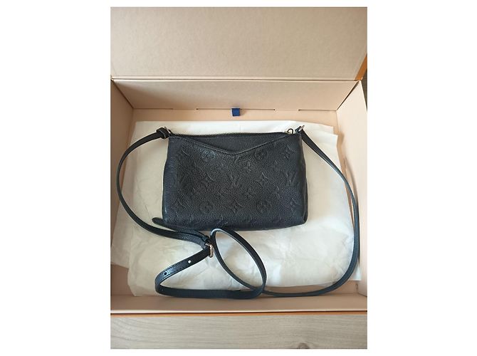 Louis Vuitton Monogramm Leder-Pochette Schwarz - Ansicht 3