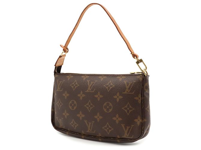 Louis Vuitton Monogram Pochette Accessoires Handbag Pouch Marrone Monogramma - vista 3