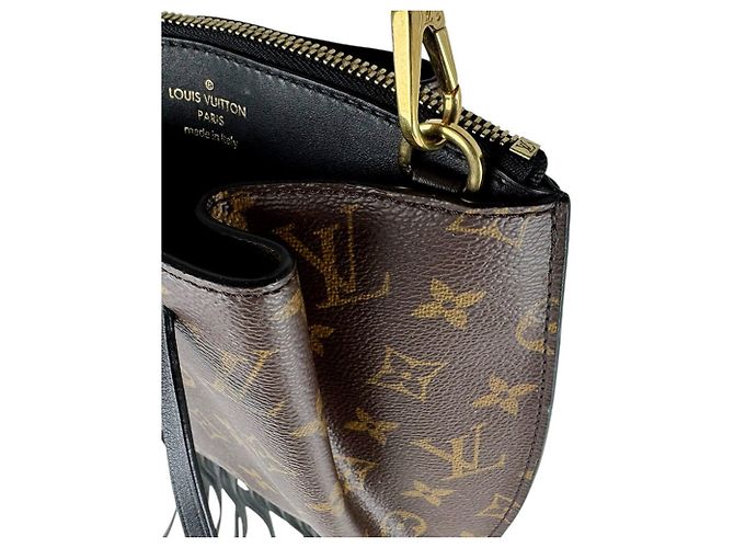 Borsa a mano Louis Vuitton Monogram Fringed Noe MINI Marrone Nero - vista 7