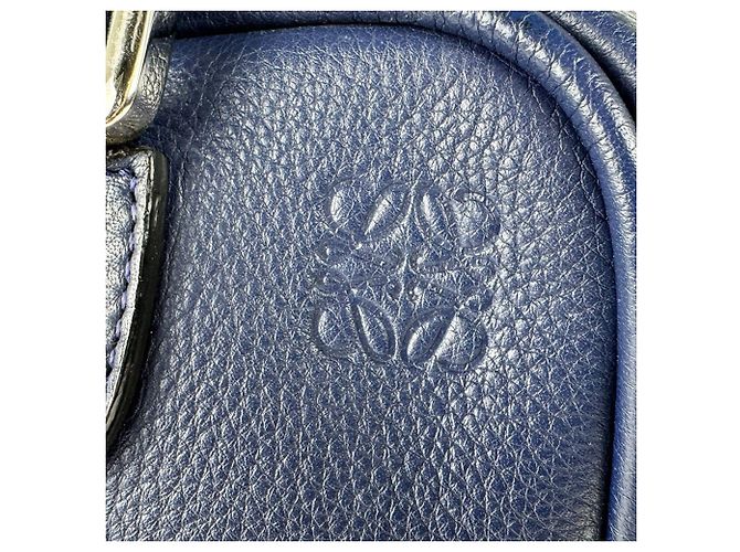 Borsa a tracolla in pelle Loewe Amazona 75 Blu navy - vista 13