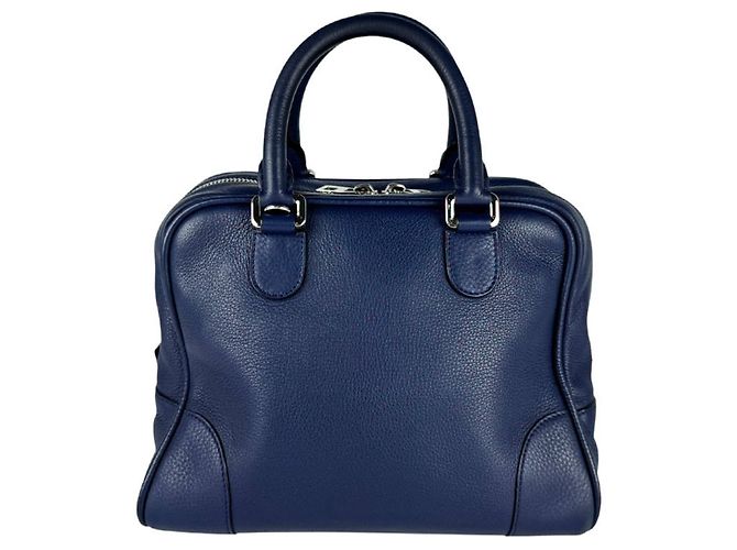 Borsa a tracolla in pelle Loewe Amazona 75 Blu navy - vista 3
