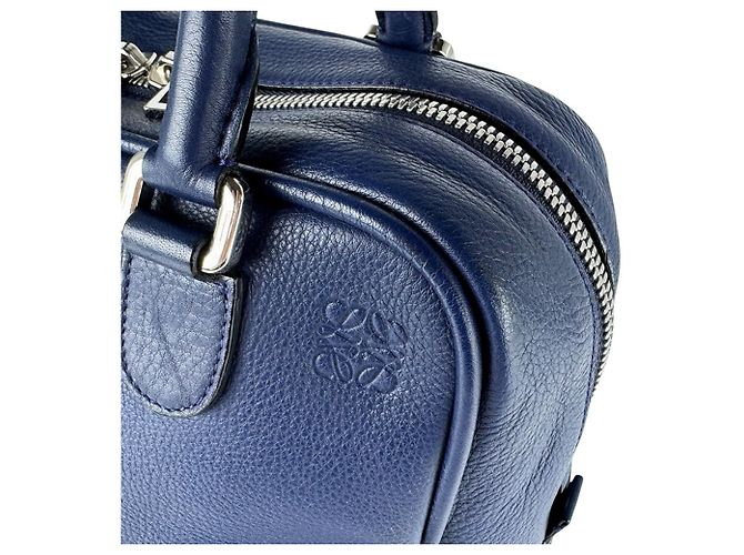 Borsa a tracolla in pelle Loewe Amazona 75 Blu navy - vista 6