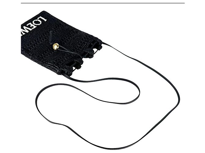 Bolso de hombro de rafia Loewe Negro - vista 10